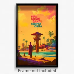 Bollywood Movie Poster - Ordinary Beach (India Retro Hindi Film Art Print)