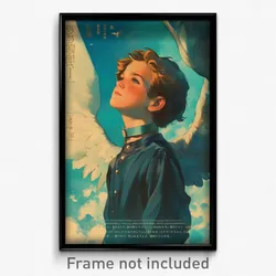 Icelandic Movie Poster - Boy Feeling Enchanted, Angelic Blue Choker (Art Print)