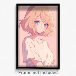 Anime Art Poster - Girl Feeling Hope Wearing Enchanted Two Tone Shirt (Print)