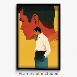 Brazilian Movie Poster - Man Feeling Determined, Classic Two Tone (Art Print)