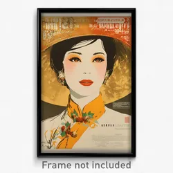 Vietnamese Movie Poster - Woman Feeling Baffled, Sparkling Orange Bowtie (Print)