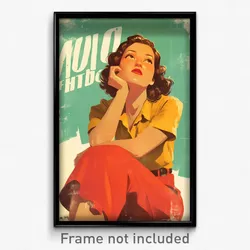 Mexican Movie Poster - Girl Feeling Joviality, Orange Shared Clothes (Art Print)