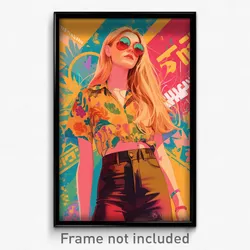 Greek Movie Poster - Woman Feeling Smug, Valuable Cropped Shirt (Art Print)