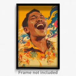Indonesian Movie Poster - Man Feeling Thrilled, Offbeat Orange Sleeves (Print)