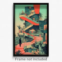 Brazilian Movie Poster - Polished Hotel Lobby (Brazil Retro Film Art Print)