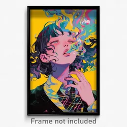 Art Poster - Girl Feeling Ennui Wearing Second Hand Plaid Neckwear (Print)