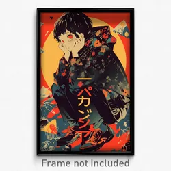 Japanese Movie Poster - Boy Feeling Sadness, Amusing Hooded Cape (Art Print)