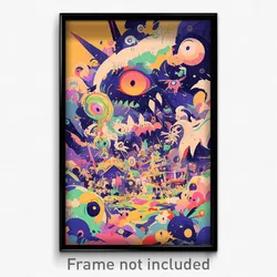 Art Poster - Distant Farm (Psychedelic Trippy Weird 11x17 Print)