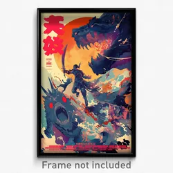 Thai Movie Poster - Watery Moon Battle (Thailand Retro Film Art Print)