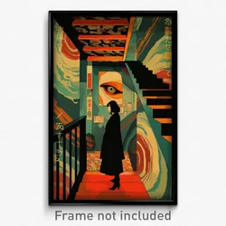 Japanese Movie Poster - Black Hallway (Japan Psychedelic Art Retro Film Print)
