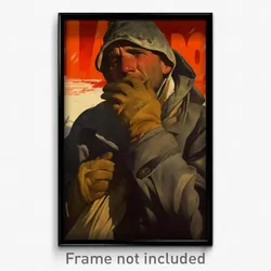 Mexican Movie Poster - Man Feeling Despair, Quixotic Winter Uniform (Art Print)