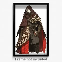 Art Poster - Man Feeling Cheeky Wearing Elaborate Hooded Capelet (Print)