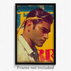 Bollywood Movie Poster - Man Feeling Determined, Awesome Yellow Hairband (Print)
