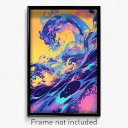 Art Poster - Agitated Ocean (Psychedelic Trippy Weird 11x17 Print)