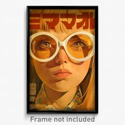 German Movie Poster - Girl Feeling Content, Studious White Framed Eyewear