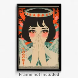 Japanese Movie Poster - Woman Feeling Sympathy, Angelic Aqua Bowtie (Art Print)