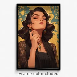 French Movie Poster - Woman Feeling Self Confident, Fantastic Lace (Art Print)