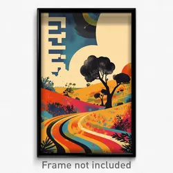 Hebrew Movie Poster - Shady Fields (Israel Psychedelic Art Retro Film Print)