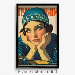 Russian Movie Poster - Woman Feeling Troubled, Adorable Wizard Hat (Art Print)