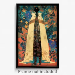 Art Poster - Woman Feeling Tolerance Wearing Thoughtful Fur Cape (Art Print)