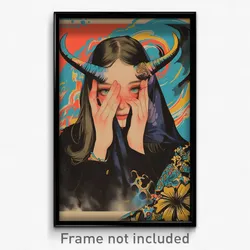 Icelandic Movie Poster - Girl Feeling Shy, Spanish Animal Costume (Art Print)