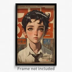 Hebrew Movie Poster - Boy Feeling Resentment, Livid White Cardigan (Art Print)