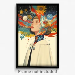 Movie Art Poster - Girl Feeling Discombobulated, Enchanting White Capelet