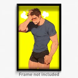 Anime Art Poster - Man Feeling Stressed Wearing Pricey Short Shorts (Print)