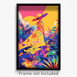 Art Poster - Colorful Fields (Psychedelic Trippy Weird 11x17 Print)