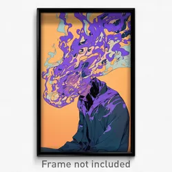 Art Poster - Boy Feeling Persevering Wearing Heavenly Purple (Art Print)