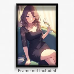 Anime Art Poster - Girl Feeling Careless, Fantastic Cocktail Dress (Print)