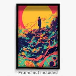 Greek Movie Poster - Vibrant Mount (Greece Psychedelic Art Retro Film Print)