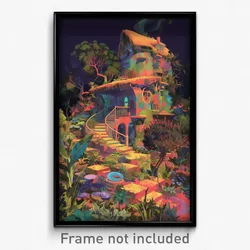 Art Poster - Admirable Home (Psychedelic Trippy Weird 11x17 Print)