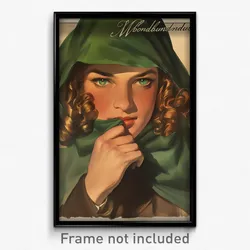 German Movie Poster - Girl Feeling Triumphant, Cluttered Green Capelet (Print)