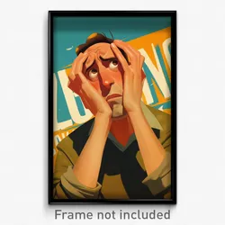 Spanish Movie Poster - Man Feeling Numb, Creative Brown Sweater Vest (Art Print)