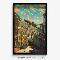 Art Poster - Antique San Francisco (Psychedelic Trippy Weird 11x17 Print)