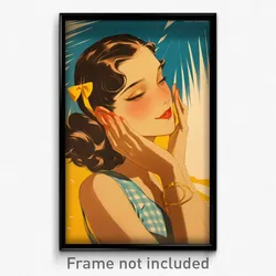 Spanish Movie Poster - Girl Feeling Carefree, Acceptable Yellow Bowtie (Print)