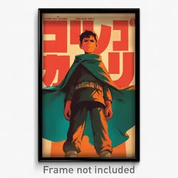Brazilian Movie Poster - Boy Feeling Determined, Comfortable Green Cape (Print)