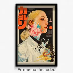 German Movie Poster - Woman Feeling Suspense, Comfortable White Vest (Art Print)