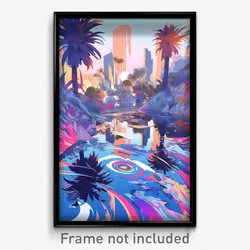 Art Poster - Digital Savannah (Psychedelic Trippy Weird 11x17 Print)