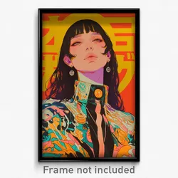 Vietnamese Movie Poster - Girl Feeling Worthy, Elaborate White Outline (Print)