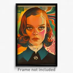 German Movie Poster - Girl Feeling Undermined, Steel Blue Capelet (Art Print)