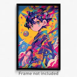 Anime Art Poster - Boy Feeling Confident, Natural Egg Hair Ornament (Print)