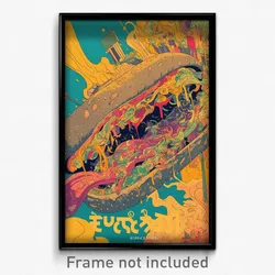 Thai Movie Poster - Bumpy Hot Dog (Thailand Psychedelic Art Retro Film Print)