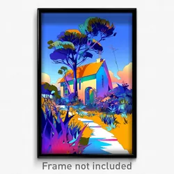 Art Poster - Strange Cottage (Psychedelic Trippy Weird 11x17 Print)