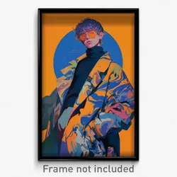 Art Poster - Boy Feeling Optimistic Wearing Glaring Print (Print)