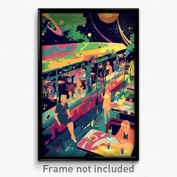 Movie Art Poster - Stained 50'S Diner (Psychedelic Retro Weird Film Print)