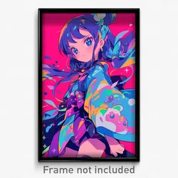 Anime Art Poster - Girl Feeling Hate Wearing Aged Blue Sleeves (Print)