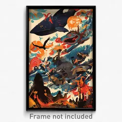 Bollywood Movie Poster - Muted Seascape (India Retro Hindi Film Art Print)