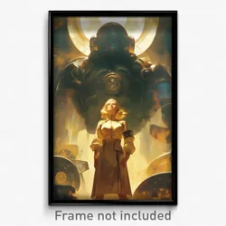 Movie Art Poster - Girl Feeling Wrath Wearing Steel Armlet (Retro Film Print)